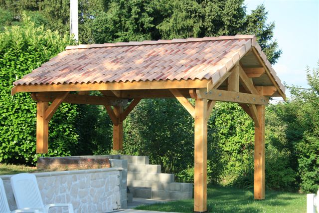 Abri de terrasse couverture tuiles