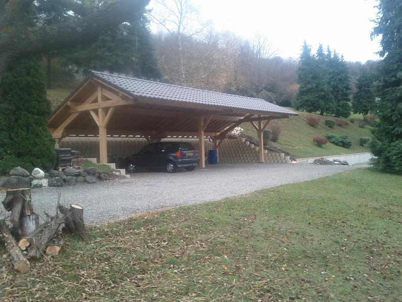 Abri voiture 2 pentes tuiles