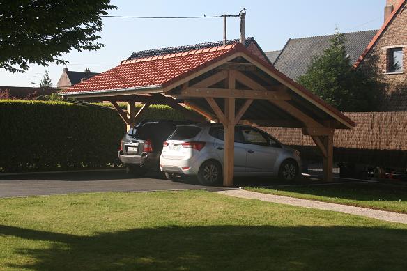 Abri voiture 2 pentes tuiles